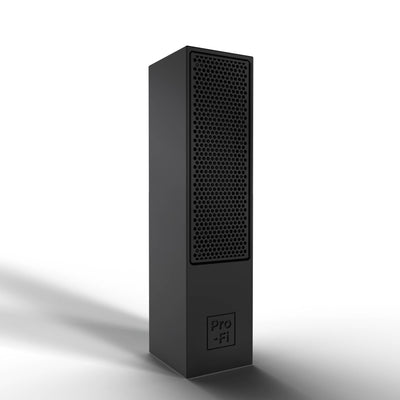 Pro-Fi Dash 1 high-aspect BMR loudspeaker — compact aluminium enclosure for architectural installations
